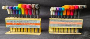 lot 105 image: T-Handle Hex Key Set with Metric and SAE Sizes