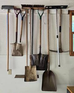 lot 129 image: Collection of Gardening Hand Tools Including Shovels and Picks