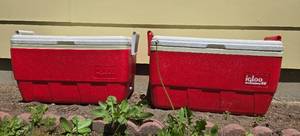 lot 143 image: Set of Igloo 48 Qt Coolers with Handles and Lids