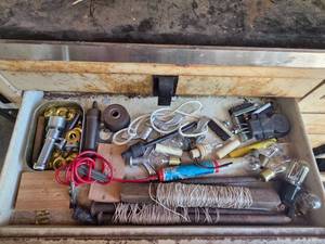 lot 154 image: Assorted Mix of Hardware Pieces and Measuring Tools