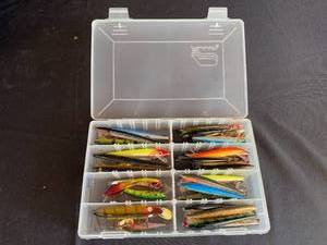 lot 162 image: Collection of Assorted Fishing Lures in Tackle Box