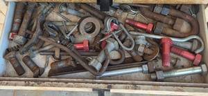 lot 181 image: Assorted Rusty Bolts, Hinges, and Hardware Collection