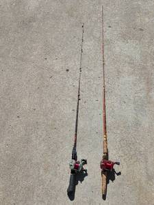 lot 184 image: Set of Vintage Fishing Rods with Abu Ambassadeur Reels
