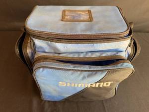 lot 189 image: Shimano Blue Fishing Tackle Bag with Multiple Compartments