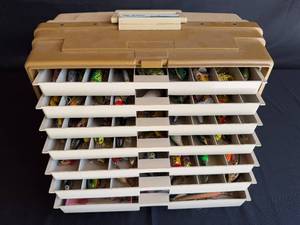 lot 190 image: Plano Tackle Box with Diverse Fishing Lures Collection