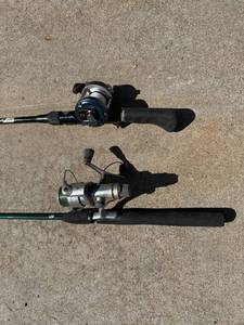 lot 196 image: Pair of Shimano and Daiwa Fishing Rods with Reels