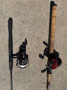 lot 197 image: Set of 2 Fishing Rods with Reels - Abu Garcia and Mitchell