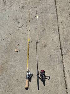 lot 204 image: Set of Fishing Rod and Reel Combos - Daiwa Minicast-2 & Berkley Lightning