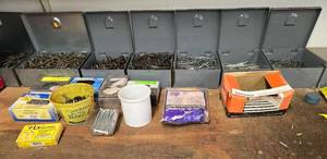 lot 230 image: Assorted Nails and Fasteners Collection with Storage Bins