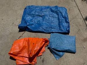 lot 238 image: Set of Heavy-Duty Tarps in Blue and Orange