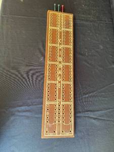lot 251 image: Vintage Wooden Cribbage Board with Three Pegs