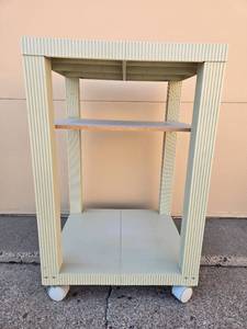 lot 6 image: Used Two-Shelf Rolling Cart with Cream Finish