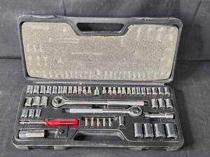 lot 15 image: Comprehensive Ratchet Socket Wrench Set with Storage Case