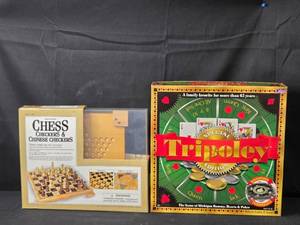lot 37 image: Rotating Tripoley Special Edition and Chess & Checkers Set