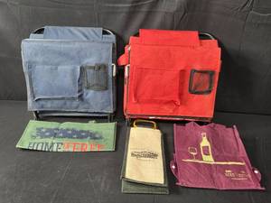lot 40 image: Two Portable Bench Seats w Backs & Totes