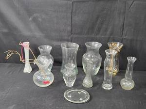 lot 77 image: Collection of Glass Vases with Various Designs