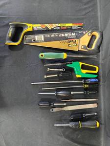 lot 83 image: Collection of Hand Tools and Saws Including Stanley FatMax