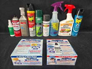 lot 88 image: Assorted Household and Garden Chemical Products with Sinus Rinse Kits - quantities unverified