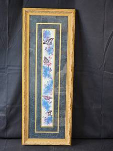 lot 95 image: Framed P.M. Fitzpatrick Butterfly Artwork, 35x13