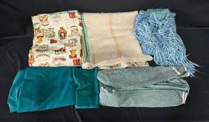lot 103 image: Collection of Fabric and Textile Items Including Prayer Shawl, Neck Roll, Throws & More