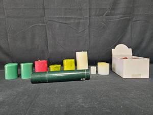 lot 137 image: Collection of Assorted Pillar Candles and Votive Candle Set
