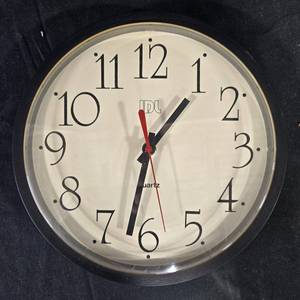 lot 140 image: IDL Quartz Wall Clock with Black Frame
