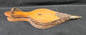 lot 146 image: Vintage Wooden and Leather Fireplace Bellows