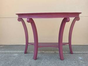 lot 171 image: Decorative Plum Painted Console Table with Curved Legs