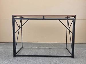 lot 174 image: Industrial Style Work DeskTable with Metal Frame and Wood Surface
