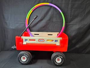 lot 228 image: Little Tikes Red Wagon with Hula Hoops