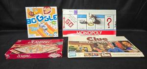 lot 234 image: Collection of Classic Board Games Scrabble, Boggle Jr., Monopoly, and Clue