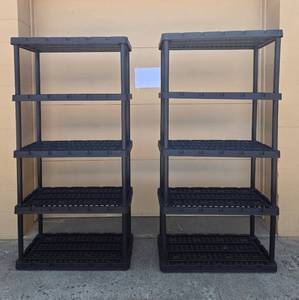 lot 259 image: Set of 4 Heavy Duty Plastic Storage Shelves