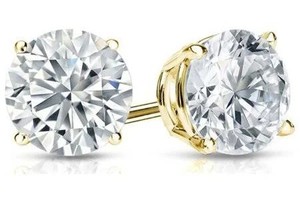 3.00 Carat Diamond Stud Earrings Set in 14K Gold