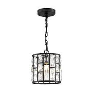 lot 3 image: Home Decorators Collection Kristella 1-Light Black Crystal Pendant Light Customer Returns See Pictures