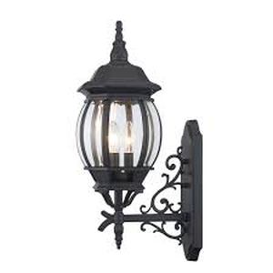lot 9 image: Bel Air Lighting Francisco 22.5 in. 3-Light Black Coach Outdoor Wall Light Fixture with Clear Glass  Customer Returns See Pictures