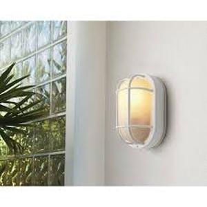 lot 24 image: Lot of 8 in. White Outdoor Wall Bulkhead Light   Customer Returns See Pictures