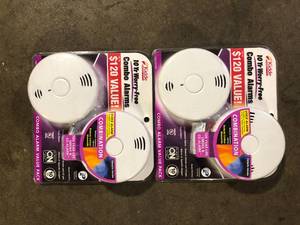 lot 6 image: Lot of Kidde 10-Year Worry-Free Smoke and Carbon Monoxide Detector, Battery Powered with Voice Alarm (2-Pack) Customer Returns See Pictures