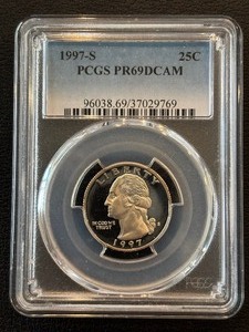 lot 17 image: 1997-S Washington Quarter Proof PCGS PR69 Deep Cameo