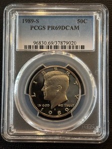 lot 18 image: 1989-S Kennedy Half Dollar Proof PCGS PR69 Deep Cameo
