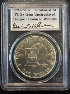 lot 19 image: 1976-S Bicentennial Silver Eisenhower Dollar PCGS Gem Uncirculated