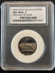 lot 20 image: 2006-S North Dakota Quarter Proof PCC PR70 Deep Cameo