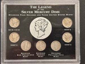 lot 59 image: Mercury Silver Dime Set