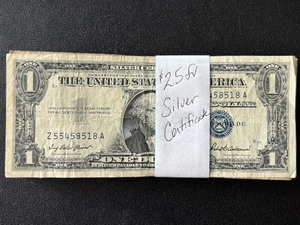 lot 79 image: 25 $1 Dollar Silver Certificates