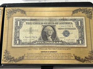 lot 111 image: 1957 A Blue Seal $1 Dollar Silver Certificate Star Note