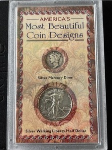 lot 115 image: Walking Liberty Half Dollar and Mercury Dime