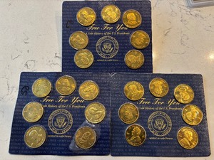 lot 160 image: Brass Presidential Coins
