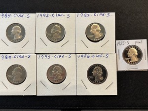 lot 162 image: Washington Quarter Proofs