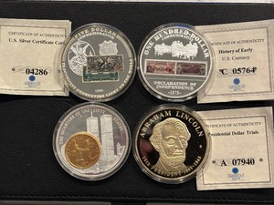 lot 191 image: Gold and Silver Layered Medallions