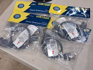 lot 1109 image: Lot of (4) Watson 16 1.5 Outdoor Power Extension Cords  125V 13A 1625W 60Hz 16AWG SJTW-3C