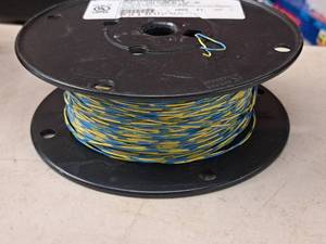 lot 1115 image: Lot of (1 Partial Spool) CCW-F-124 S1000 BL-YY-BL Cross Connect Electrical Wire